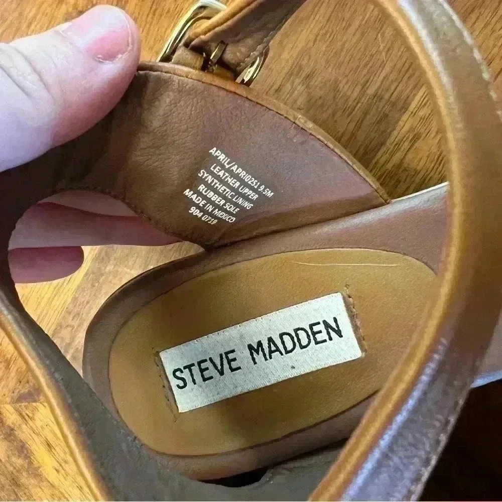 Steve Madden Women Block Heel Ankle Strap Sandals Size  9.5 - Picture 2 of 5